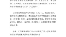 关于TapTap点点2026-2027年度广西大学生志愿服务西部计划综合测评分数的公示
